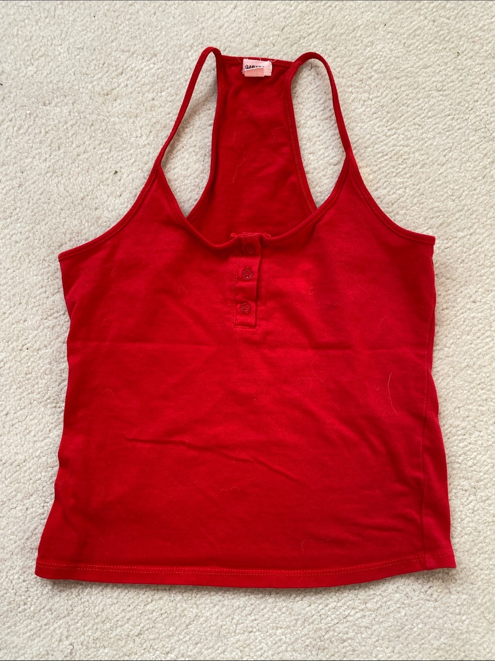 Garage Red Racerback Henley Tank
